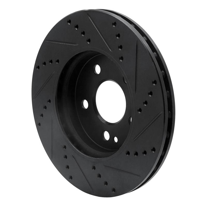 Picture of R1 06-11 Mercedes-Benz B200 Front Left Drilled & Slotted Black Brake Rotor