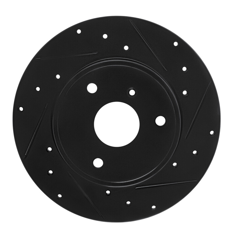Picture of R1 05-16 Smart Fortwo Front Right Drilled & Slotted Black Brake Rotor