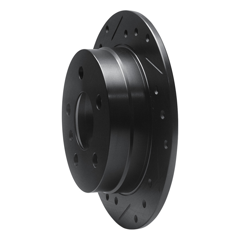 Picture of R1 06-11 Mercedes-Benz B200 Rear Left Drilled & Slotted Black Brake Rotor