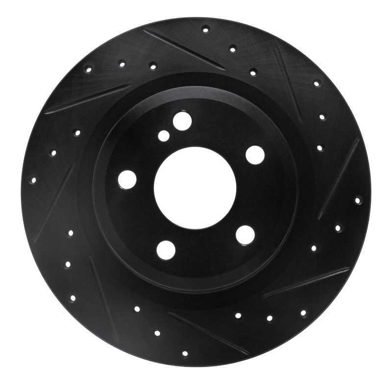 Picture of R1 12-20 Mercedes-Benz SLC300 Rear Right Drilled & Slotted Black Brake Rotor