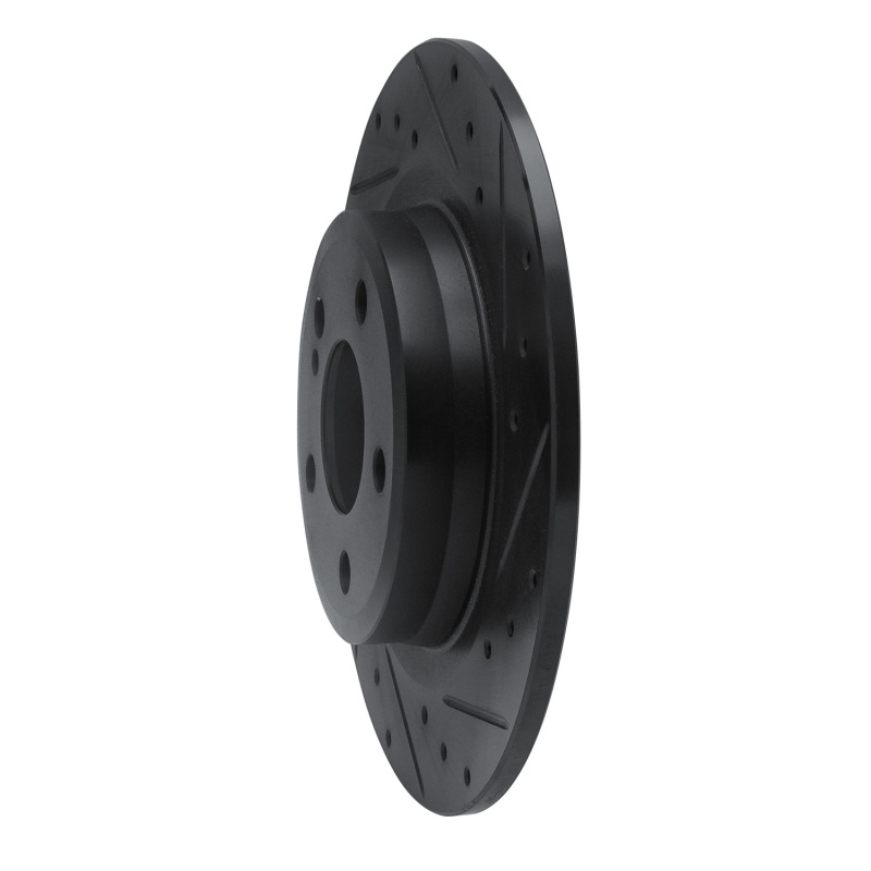 Picture of R1 12-20 Mercedes-Benz SLC300 Rear Right Drilled & Slotted Black Brake Rotor