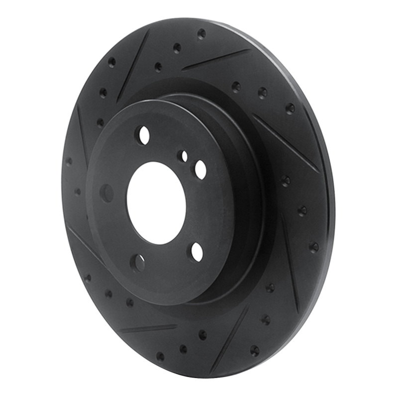 Picture of R1 12-20 Mercedes-Benz SLC300 Rear Left Drilled & Slotted Black Brake Rotor