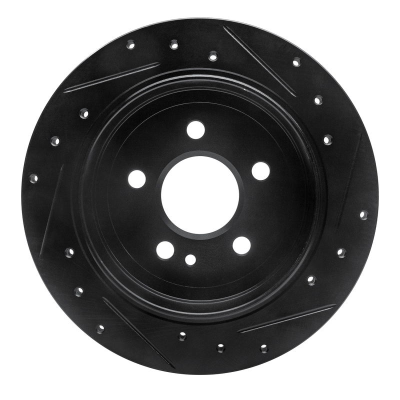 Picture of R1 98-05 Mercedes-Benz ML320 Rear Left Drilled & Slotted Black Brake Rotor