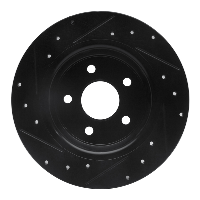 Picture of R1 06-12 Mercedes-Benz R320 Rear Right Drilled & Slotted Black Brake Rotor