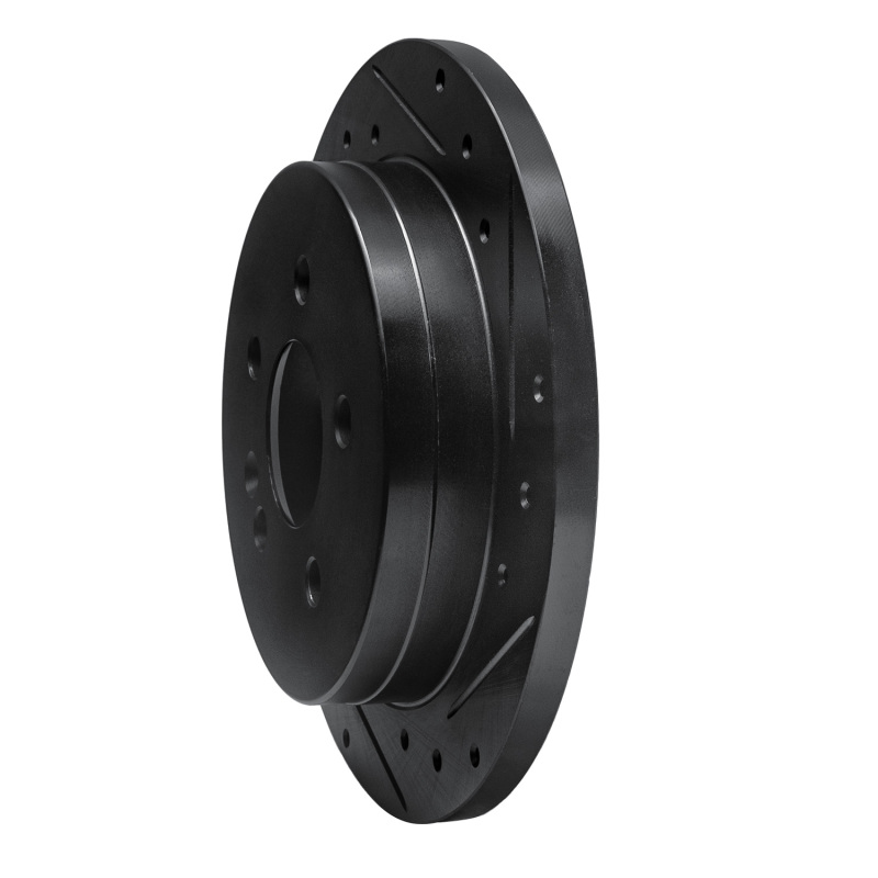 Picture of R1 98-05 Mercedes-Benz ML320 Rear Right Drilled & Slotted Black Brake Rotor