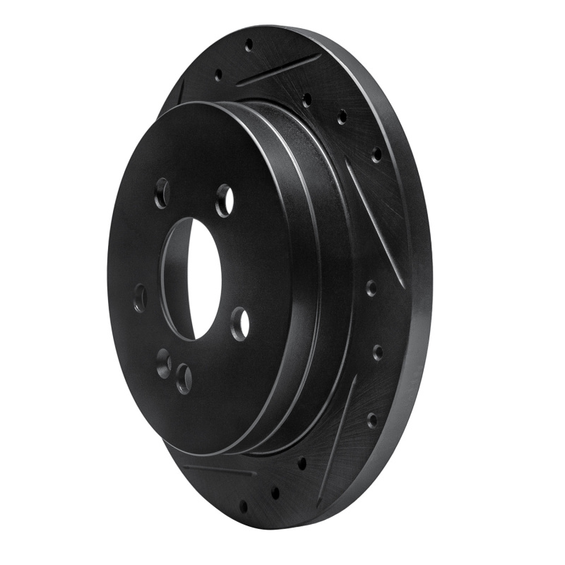 Picture of R1 98-05 Mercedes-Benz ML320 Rear Left Drilled & Slotted Black Brake Rotor