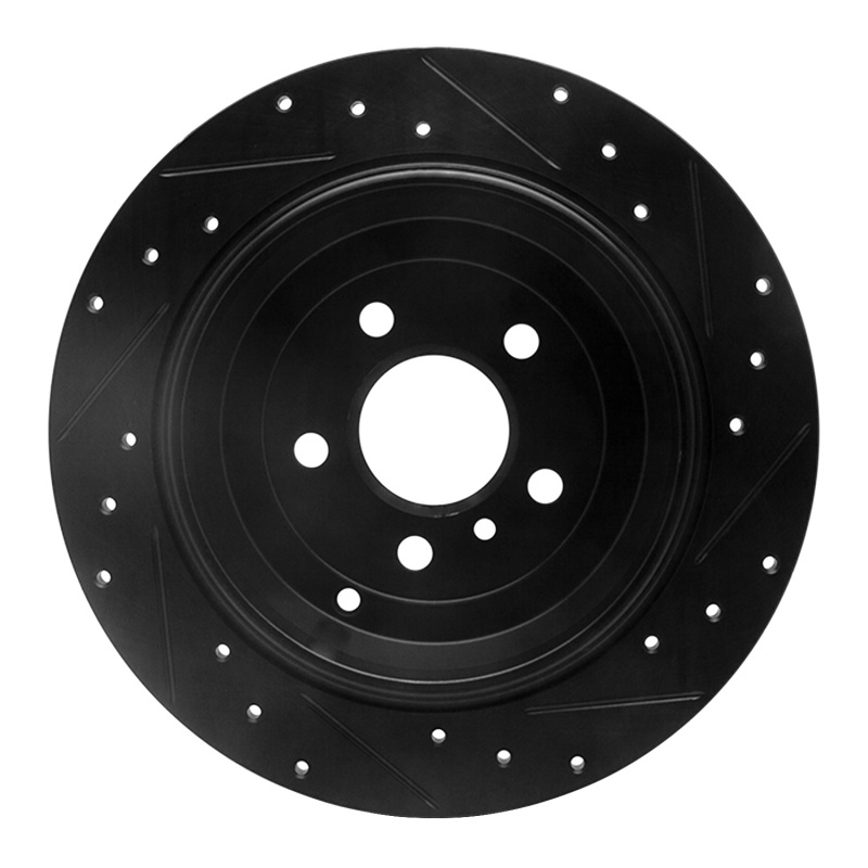 Picture of R1 06-12 Mercedes-Benz R320 Rear Left Drilled & Slotted Black Brake Rotor