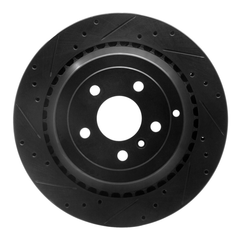 Picture of R1 06-12 Mercedes-Benz ML350 Rear Left Drilled & Slotted Black Brake Rotor
