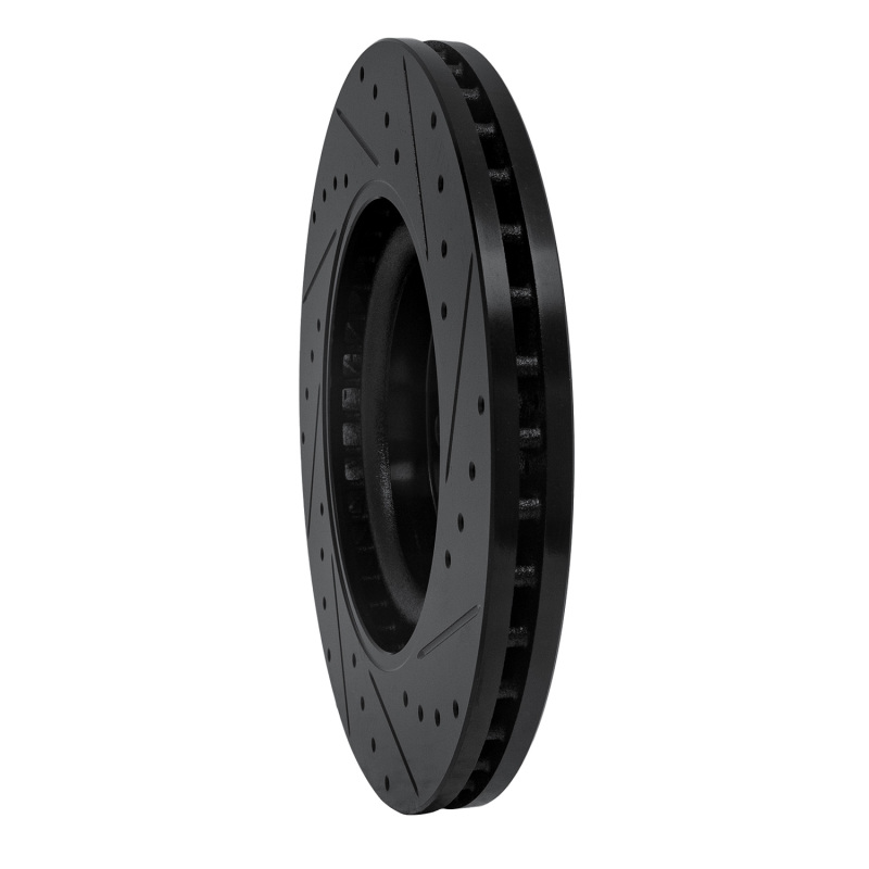 Picture of R1 06-12 Mercedes-Benz GL350 Front Left Drilled & Slotted Black Brake Rotor