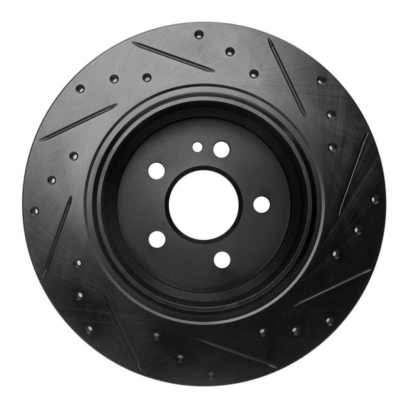 Picture of R1 00-05 Mercedes-Benz ML500 (USA/Canada) Rear Left Drilled & Slotted Black Brake Rotor
