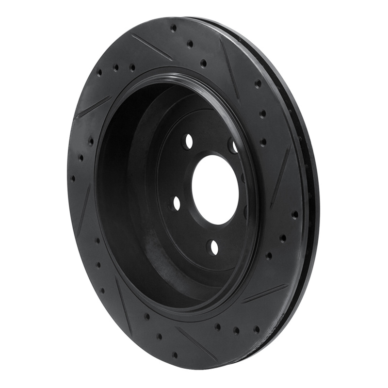 Picture of R1 06-12 Mercedes-Benz ML350 Rear Left Drilled & Slotted Black Brake Rotor