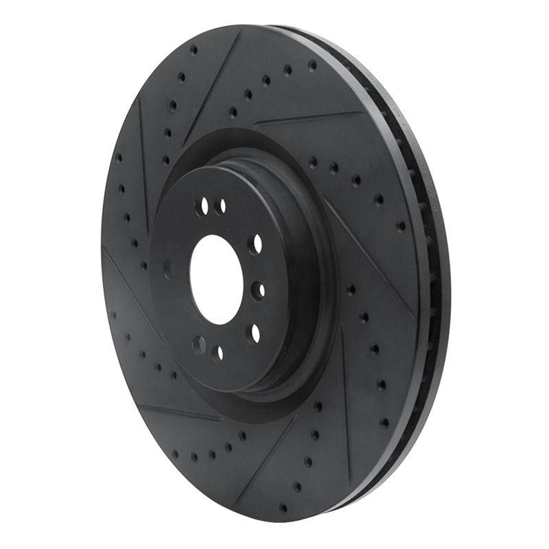 Picture of R1 07-09 Mercedes-Benz GL320 Front Left Drilled & Slotted Black Brake Rotor