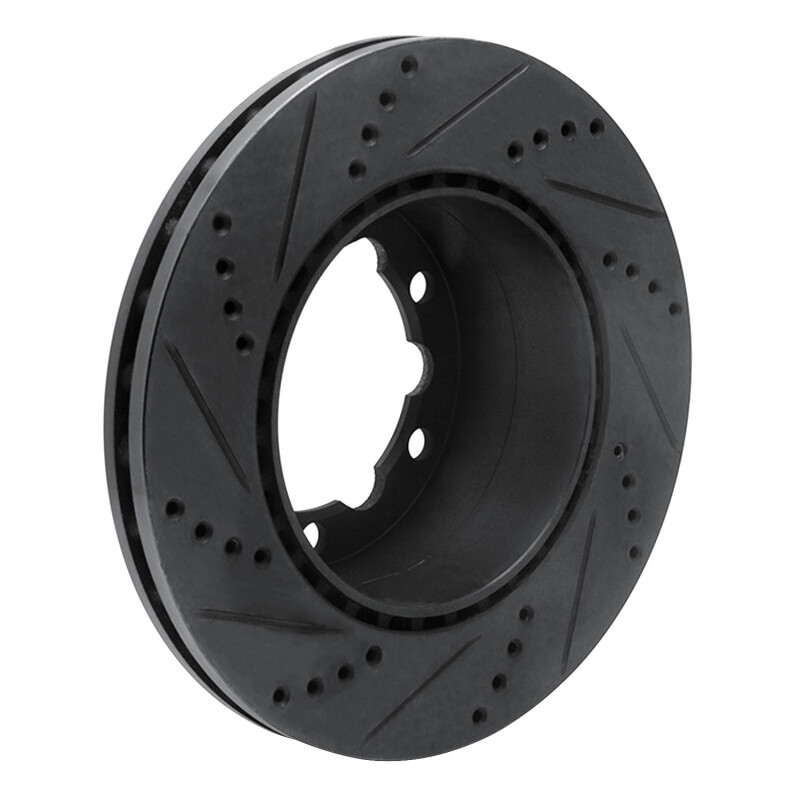 Picture of R1 06-25 American Coach Patriot Rear Right Drilled & Slotted Black Brake Rotor