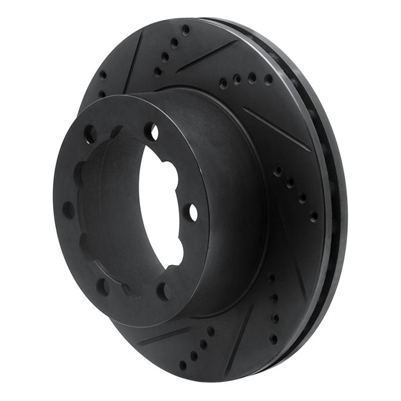 Picture of R1 06-25 American Coach Patriot Rear Left Drilled & Slotted Black Brake Rotor
