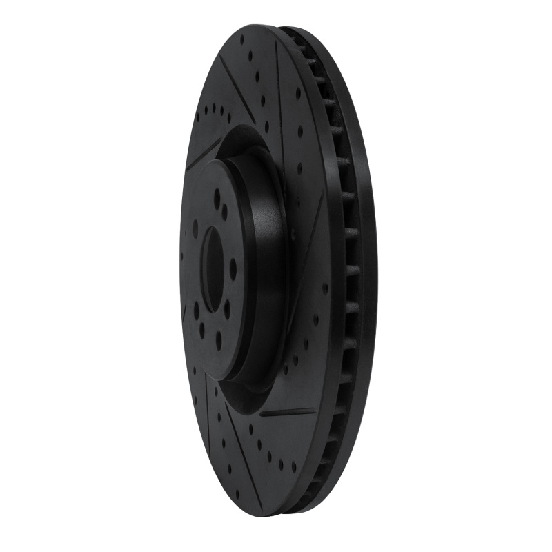 Picture of R1 07-09 Mercedes-Benz GL320 Front Right Drilled & Slotted Black Brake Rotor