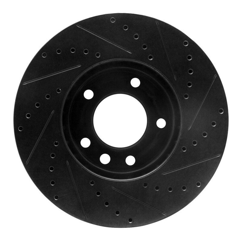 Picture of R1 08-18 Mercedes-Benz G550 Front Left Drilled & Slotted Black Brake Rotor