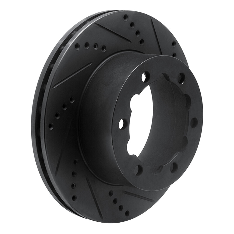 Picture of R1 06-25 American Coach Patriot Rear Right Drilled & Slotted Black Brake Rotor