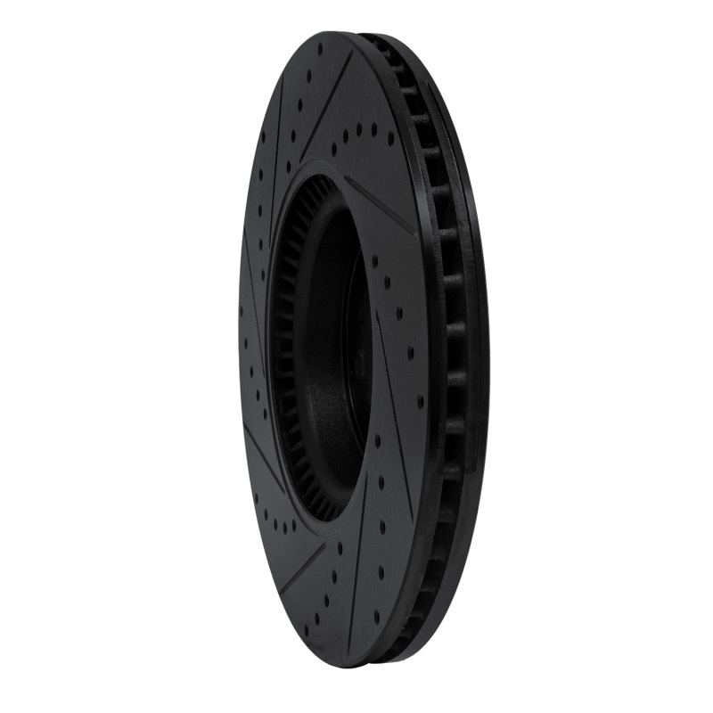 Picture of R1 07-09 Mercedes-Benz GL320 Front Right Drilled & Slotted Black Brake Rotor