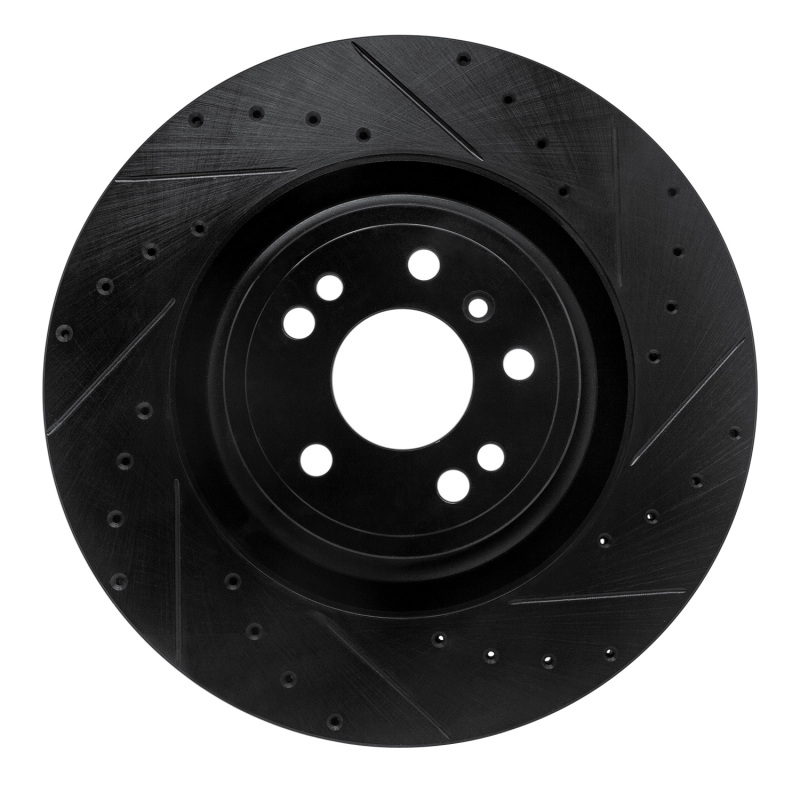 Picture of R1 13-19 Mercedes-Benz GLS350 Front Right Drilled & Slotted Black Brake Rotor