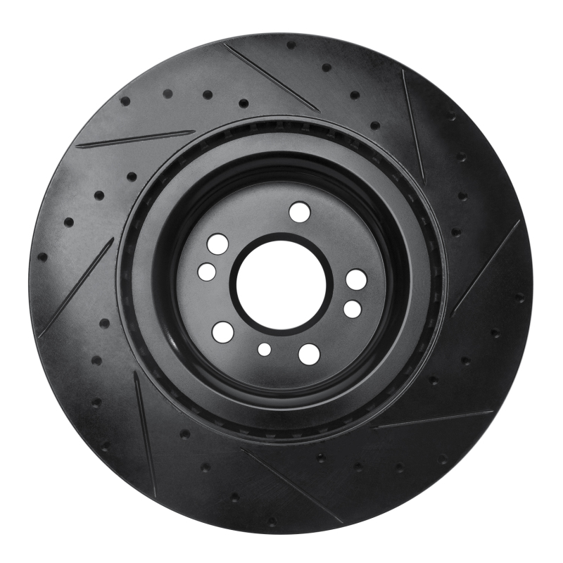 Picture of R1 13-19 Mercedes-Benz GLE400 Front Left Drilled & Slotted Black Brake Rotor