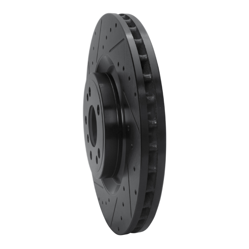 Picture of R1 13-19 Mercedes-Benz GLE400 Front Left Drilled & Slotted Black Brake Rotor
