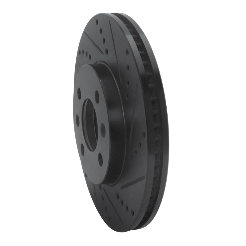 Picture of R1 88-98 Saab 9000 Front Right Drilled & Slotted Black Brake Rotor