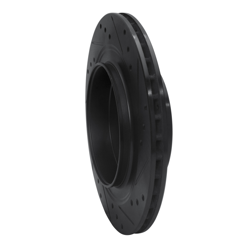 Picture of R1 02-10 Saab 9-5 Rear Left Drilled & Slotted Black Brake Rotor