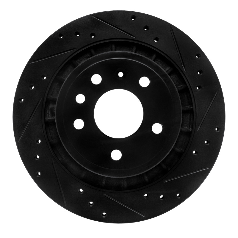 Picture of R1 02-10 Saab 9-5 Rear Right Drilled & Slotted Black Brake Rotor