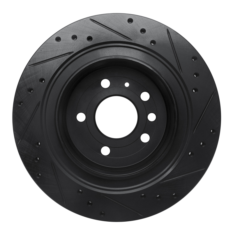 Picture of R1 02-10 Saab 9-5 Rear Left Drilled & Slotted Black Brake Rotor