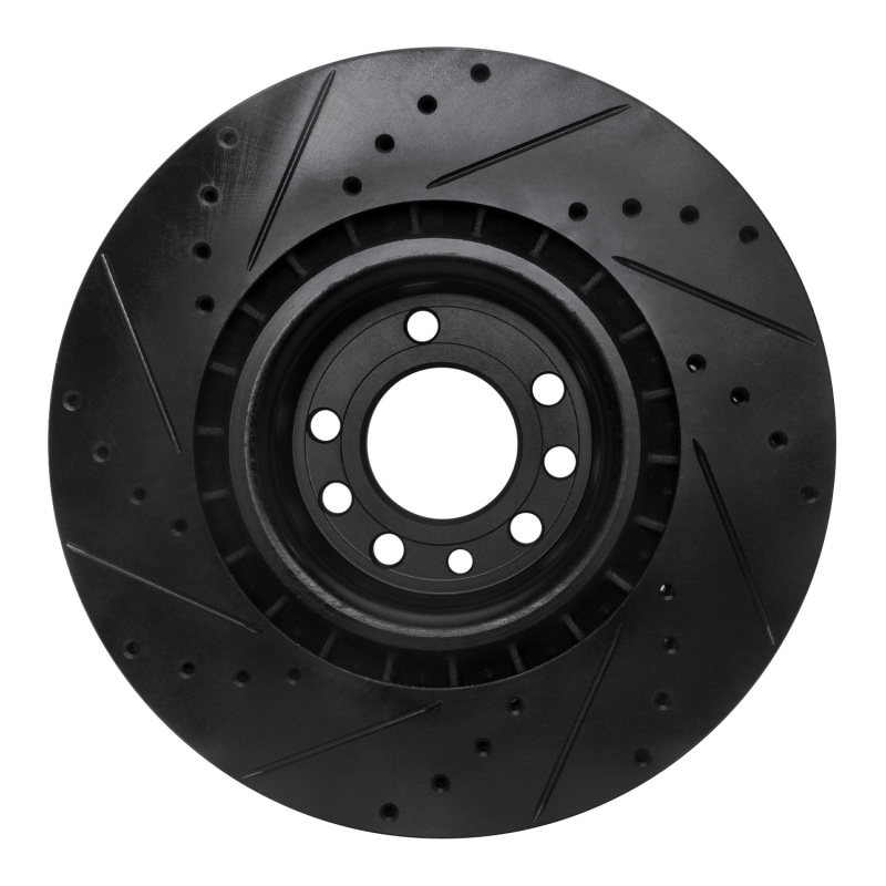 Picture of R1 08-11 Saab 9-3 Front Right Drilled & Slotted Black Brake Rotor