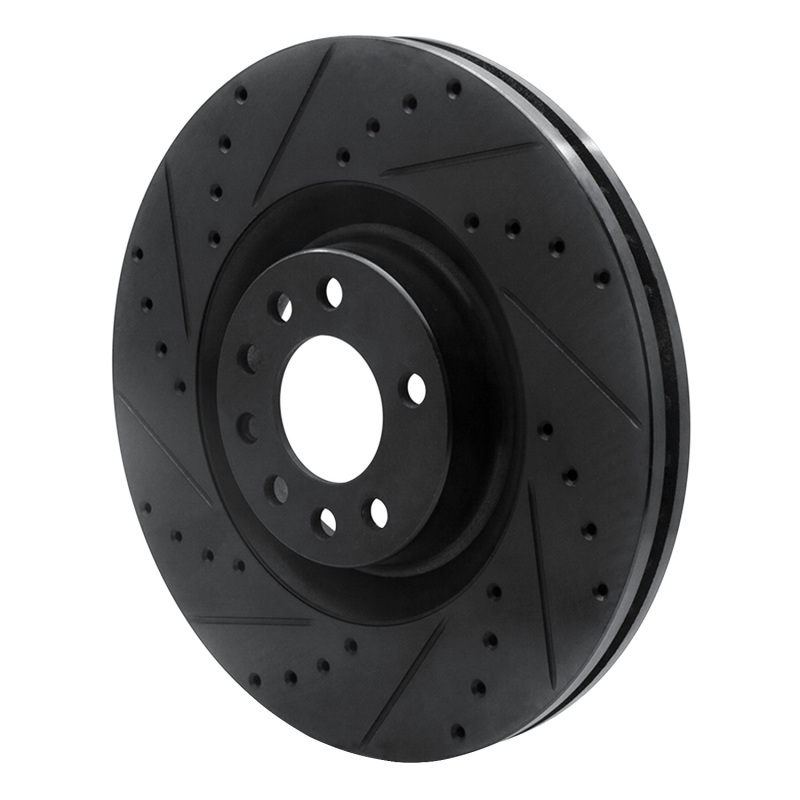Picture of R1 08-11 Saab 9-3 Front Left Drilled & Slotted Black Brake Rotor