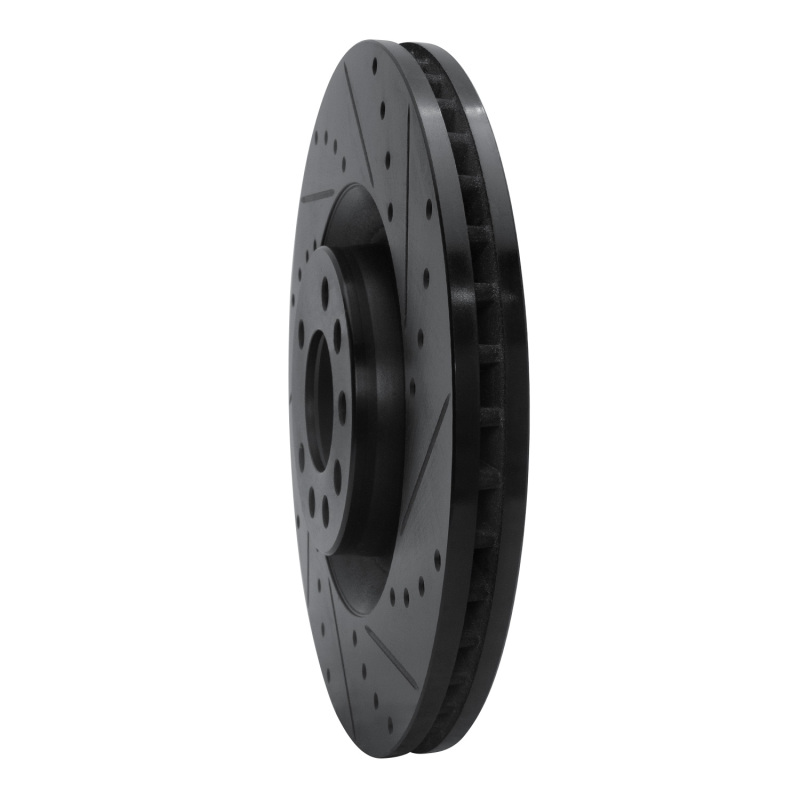 Picture of R1 08-11 Saab 9-3 Front Right Drilled & Slotted Black Brake Rotor