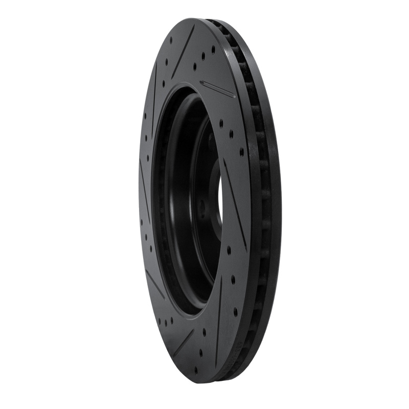 Picture of R1 10-25 Buick Regal Rear Right Drilled & Slotted Black Brake Rotor