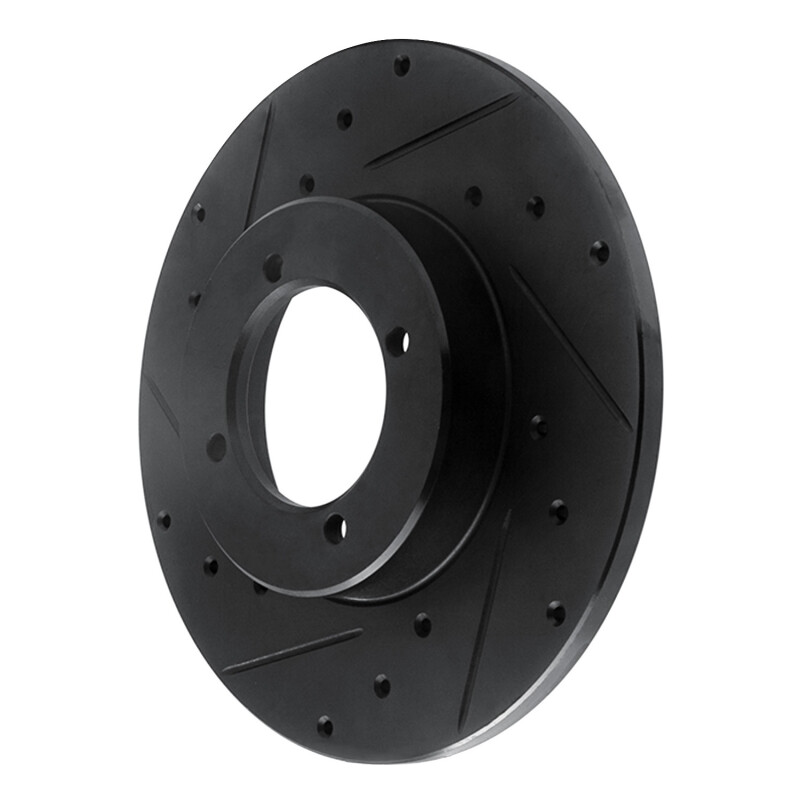 Picture of R1 74-78 Nissan 260Z Front Left Drilled & Slotted Black Brake Rotor