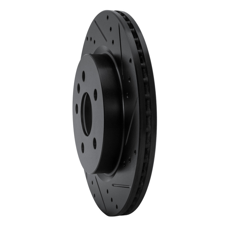 Picture of R1 10-25 Buick Regal Rear Right Drilled & Slotted Black Brake Rotor