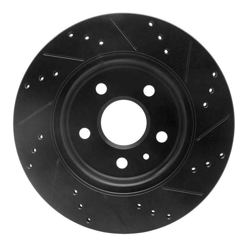 Picture of R1 10-25 Buick Allure Rear Left Drilled & Slotted Black Brake Rotor