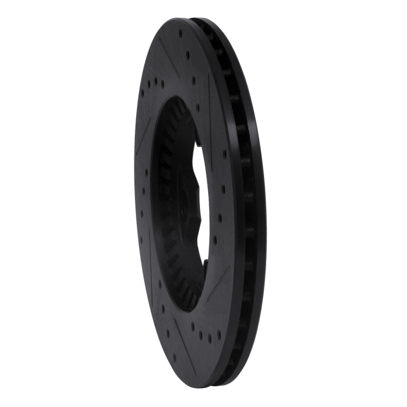 Picture of R1 79-83 Nissan 280ZX Front Left Drilled & Slotted Black Brake Rotor