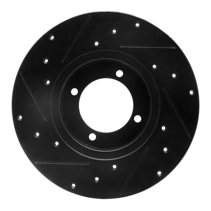 Picture of R1 74-78 Nissan 260Z Front Right Drilled & Slotted Black Brake Rotor