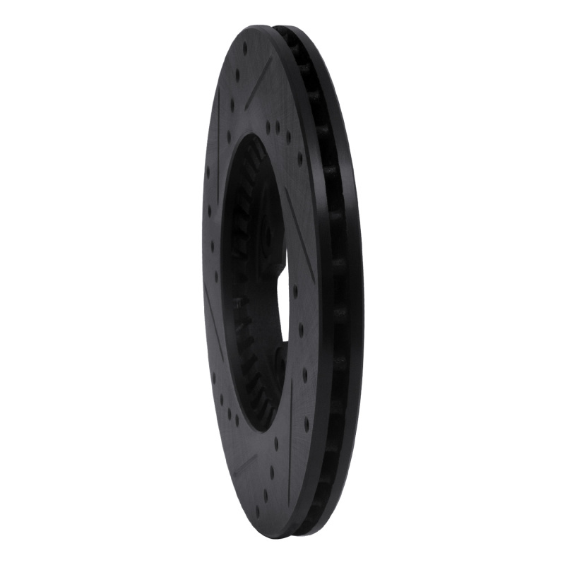 Picture of R1 79-83 Nissan 280ZX Front Right Drilled & Slotted Black Brake Rotor