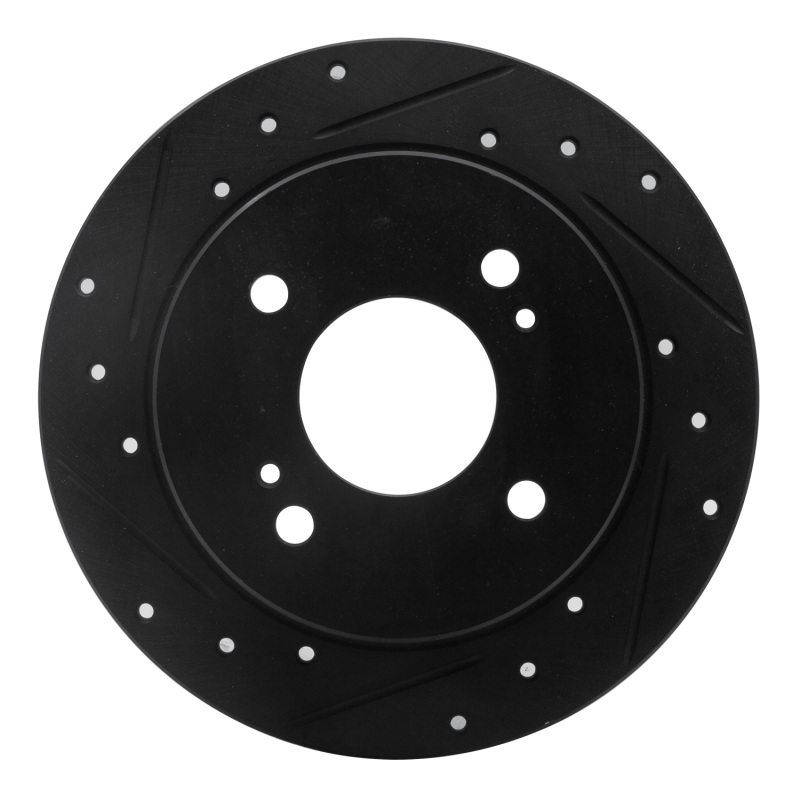 Picture of R1 82-88 Nissan 280ZX Rear Left Drilled & Slotted Black Brake Rotor