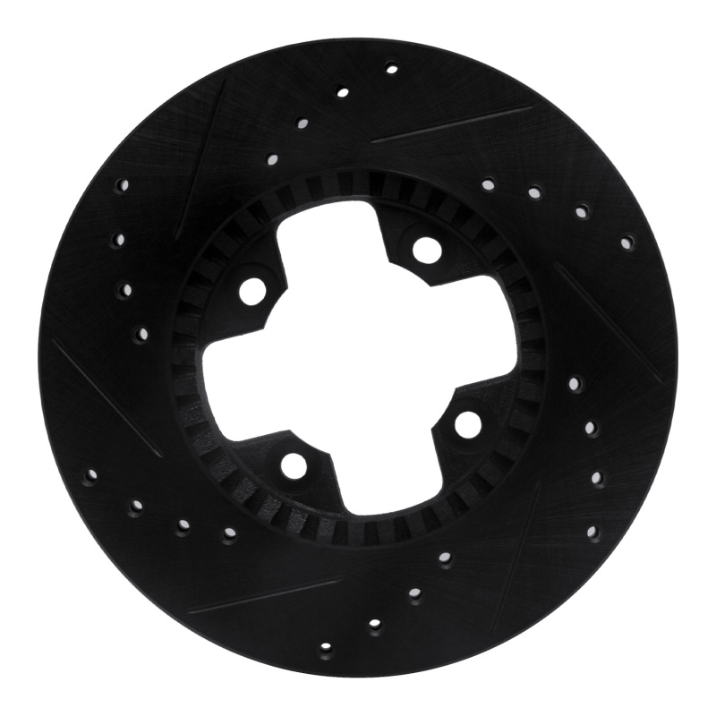 Picture of R1 79-83 Nissan 280ZX Front Right Drilled & Slotted Black Brake Rotor