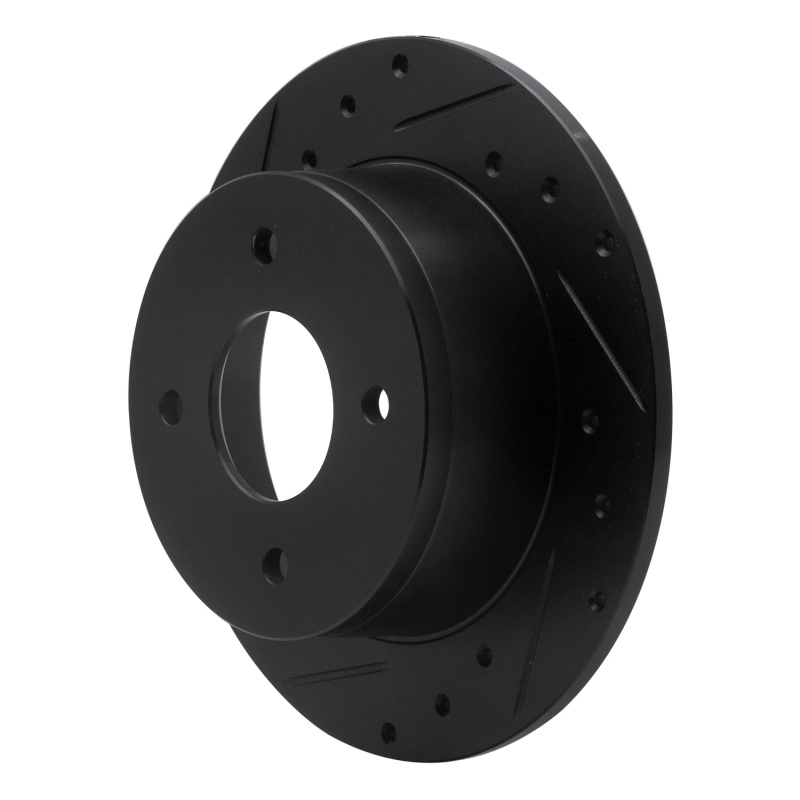 Picture of R1 79-81 Nissan 200SX Rear Left Drilled & Slotted Black Brake Rotor