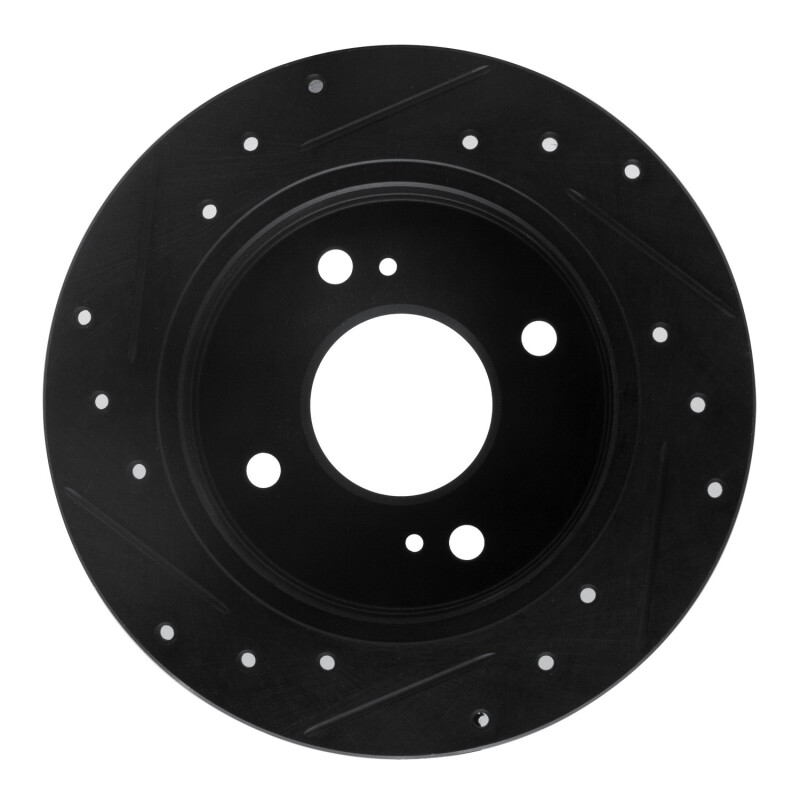 Picture of R1 82-88 Nissan 280ZX Rear Right Drilled & Slotted Black Brake Rotor
