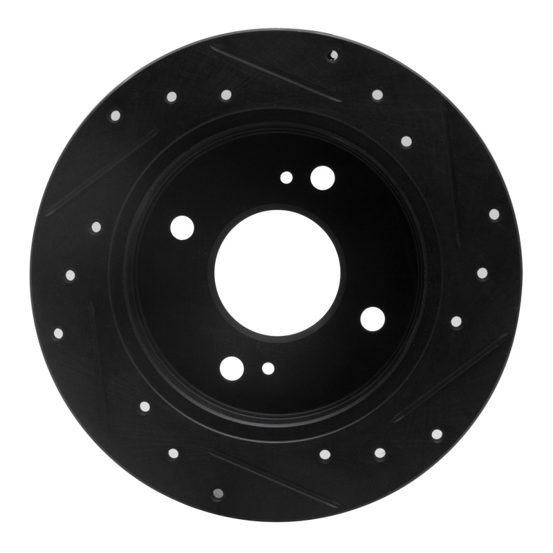 Picture of R1 82-88 Nissan 280ZX Rear Left Drilled & Slotted Black Brake Rotor