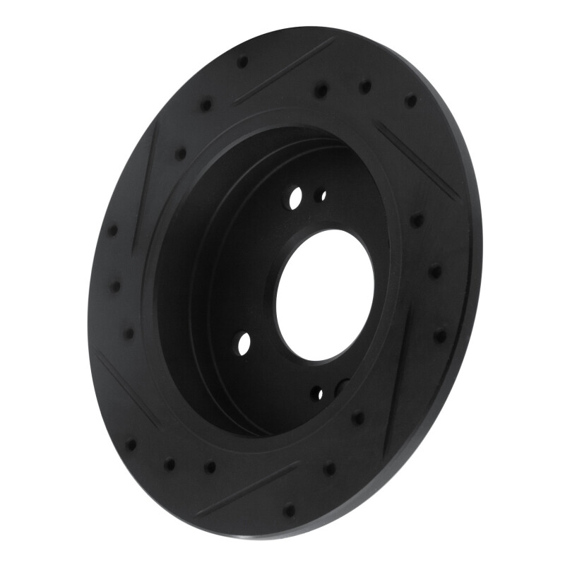 Picture of R1 82-88 Nissan 280ZX Rear Right Drilled & Slotted Black Brake Rotor