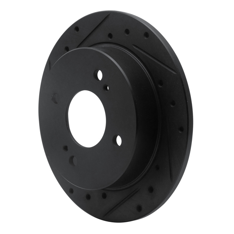 Picture of R1 82-88 Nissan 280ZX Rear Left Drilled & Slotted Black Brake Rotor