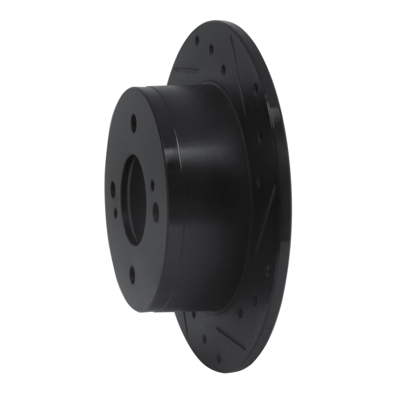 Picture of R1 79-81 Nissan 200SX Rear Right Drilled & Slotted Black Brake Rotor