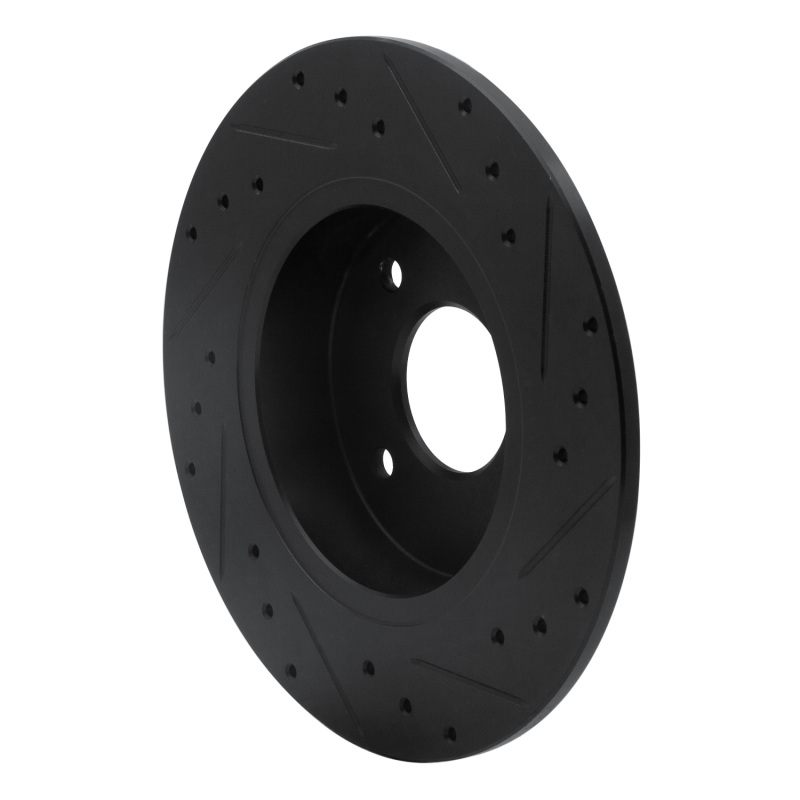 Picture of R1 84-85 Nissan 300ZX Rear Left Drilled & Slotted Black Brake Rotor