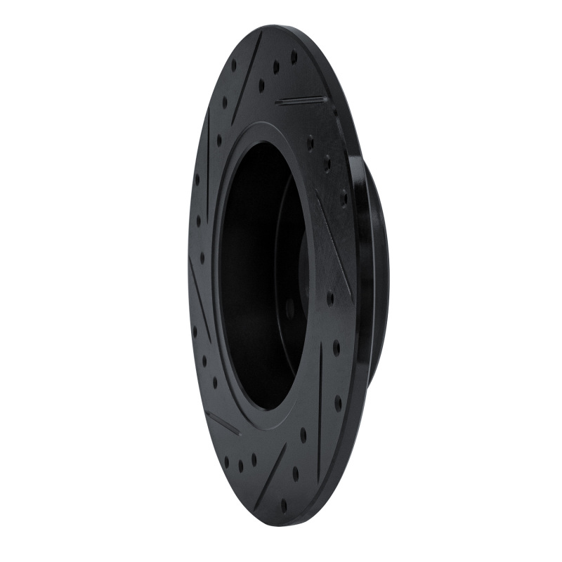 Picture of R1 84-85 Nissan 300ZX Rear Right Drilled & Slotted Black Brake Rotor