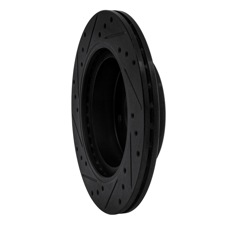 Picture of R1 87-89 Nissan 300ZX Turbo Rear Right Drilled & Slotted Black Brake Rotor